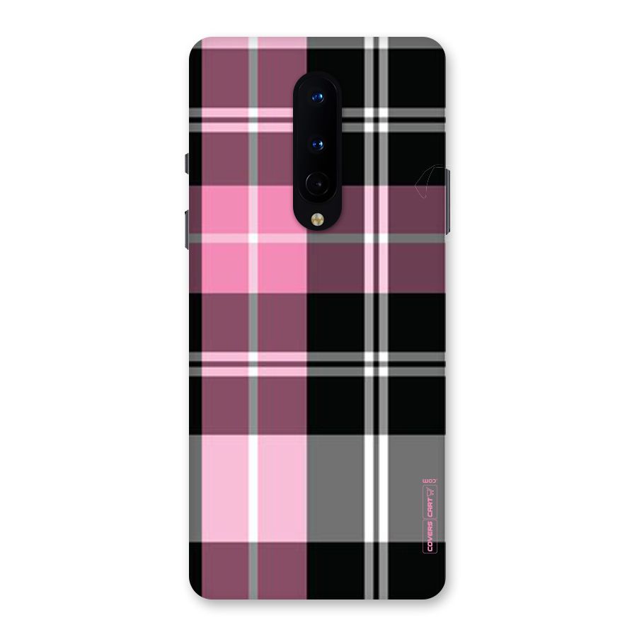 Pink Black Check Back Case for OnePlus 8