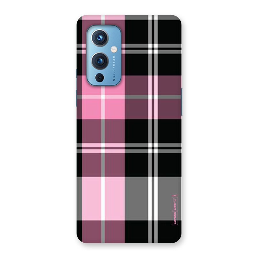 Pink Black Check Back Case for OnePlus 9