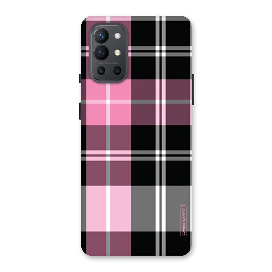 Pink Black Check Back Case for OnePlus 9R