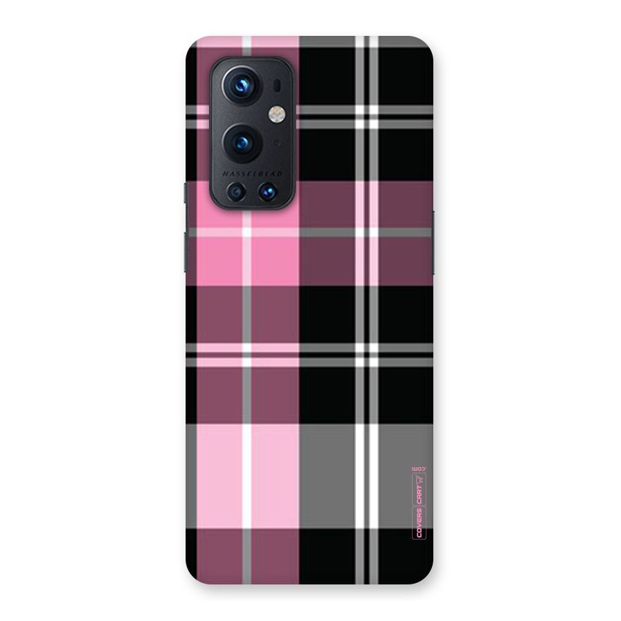 Pink Black Check Back Case for OnePlus 9 Pro