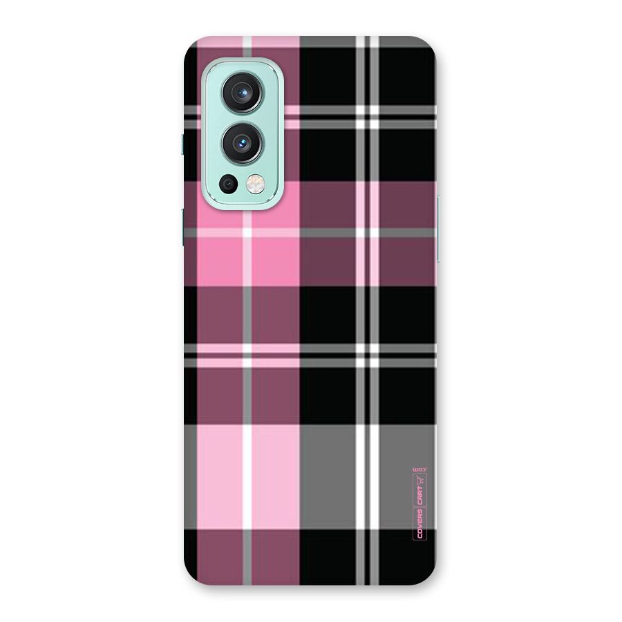Pink Black Check Back Case for OnePlus Nord 2 5G