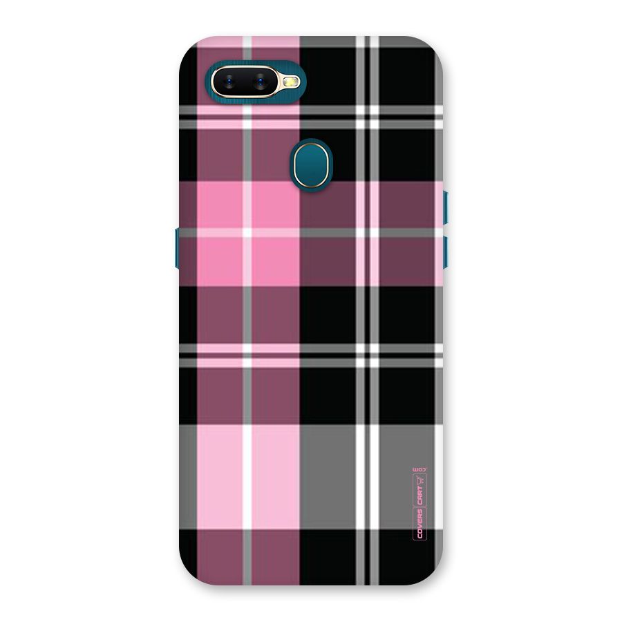 Pink Black Check Back Case for Oppo A11k