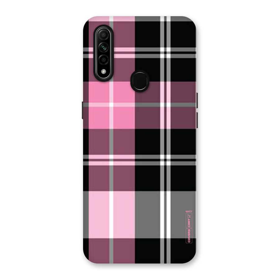 Pink Black Check Back Case for Oppo A31