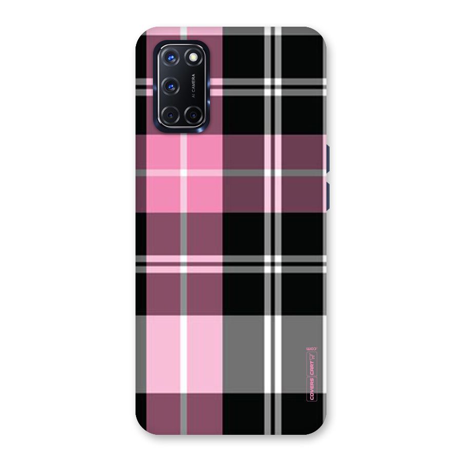Pink Black Check Back Case for Oppo A52