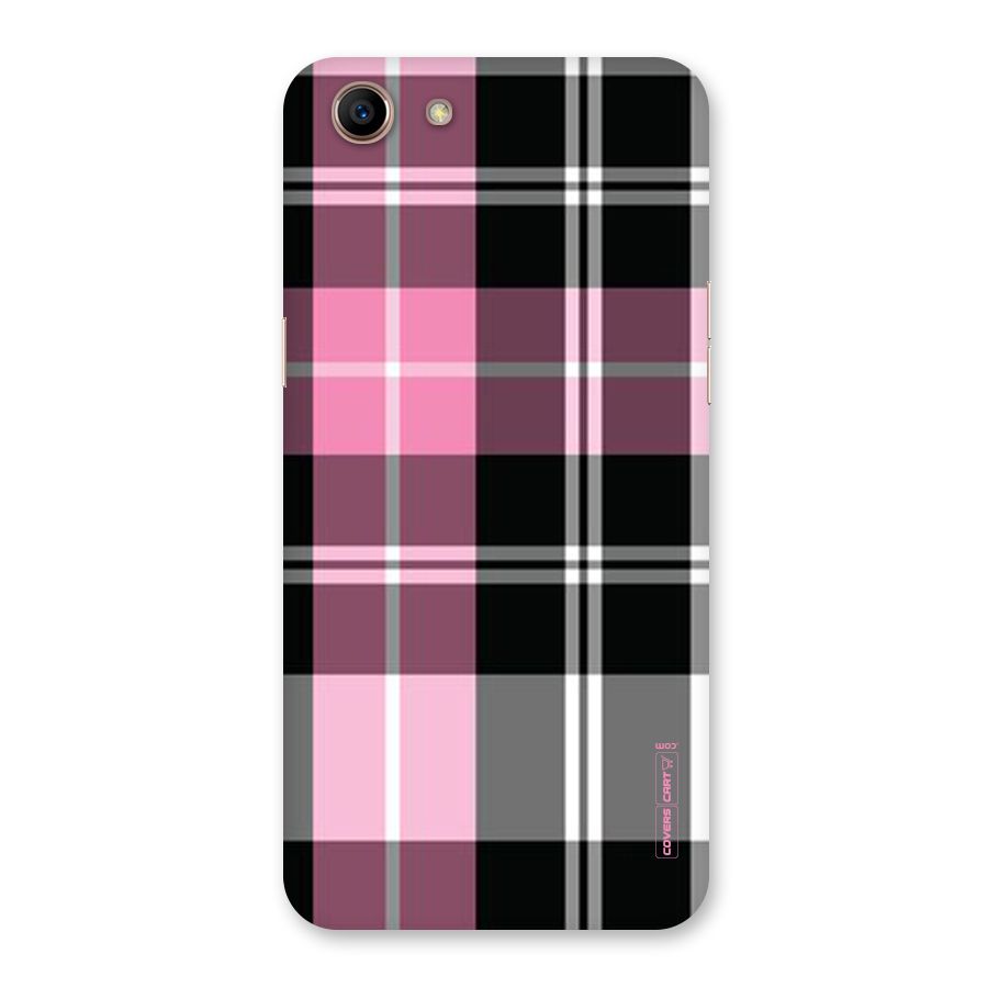 Pink Black Check Back Case for Oppo A83 (2018)