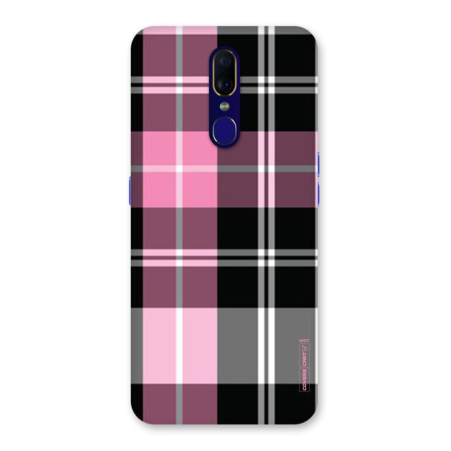 Pink Black Check Back Case for Oppo A9