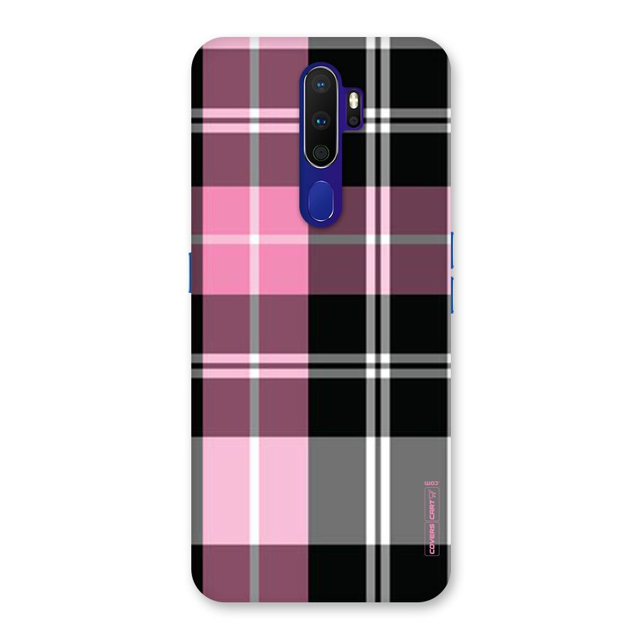 Pink Black Check Back Case for Oppo A9 (2020)