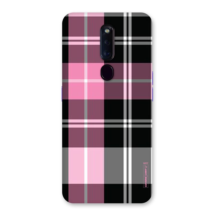 Pink Black Check Back Case for Oppo F11 Pro