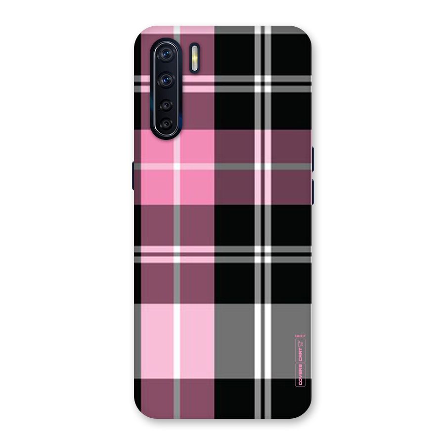 Pink Black Check Back Case for Oppo F15