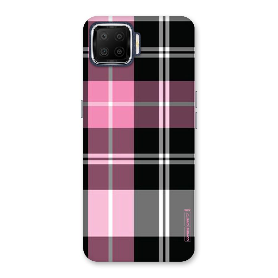 Pink Black Check Back Case for Oppo F17