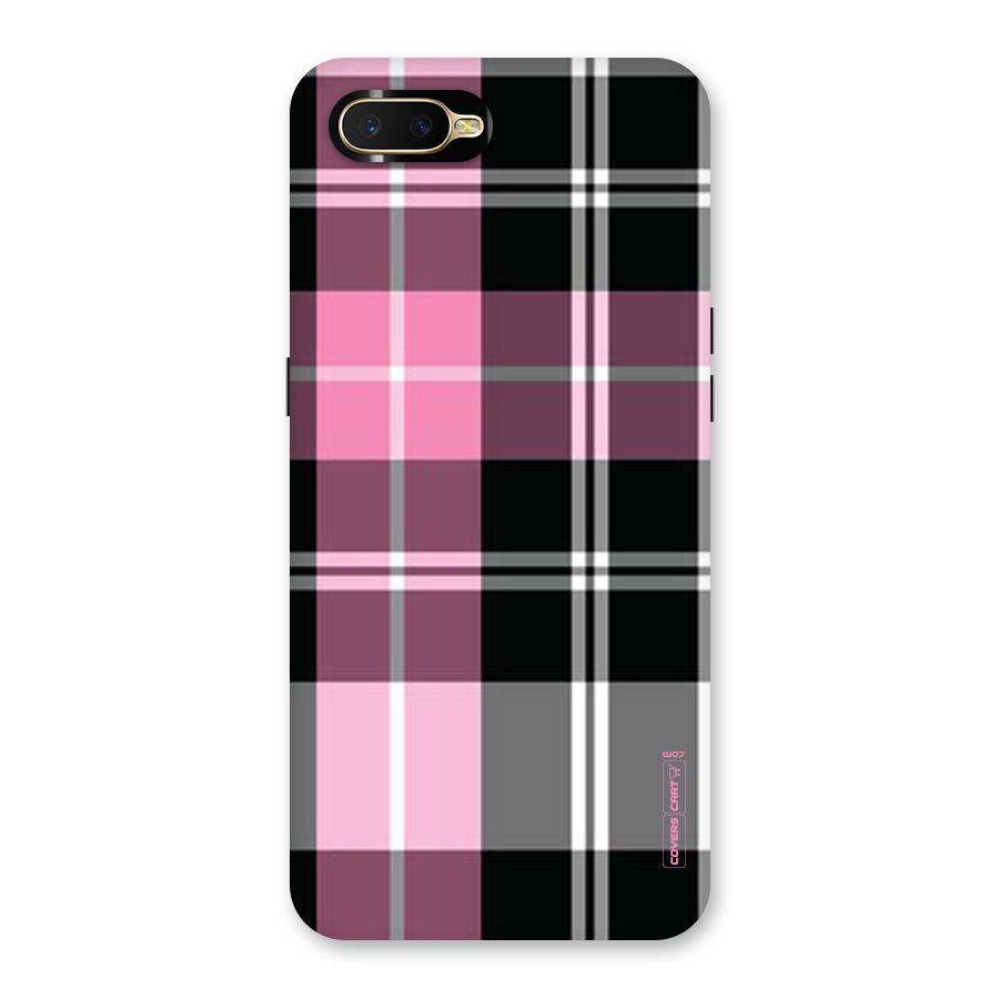 Pink Black Check Back Case for Oppo K1