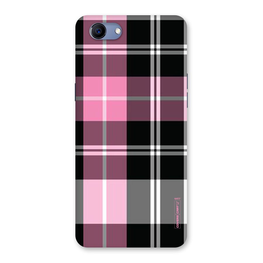 Pink Black Check Back Case for Oppo Realme 1