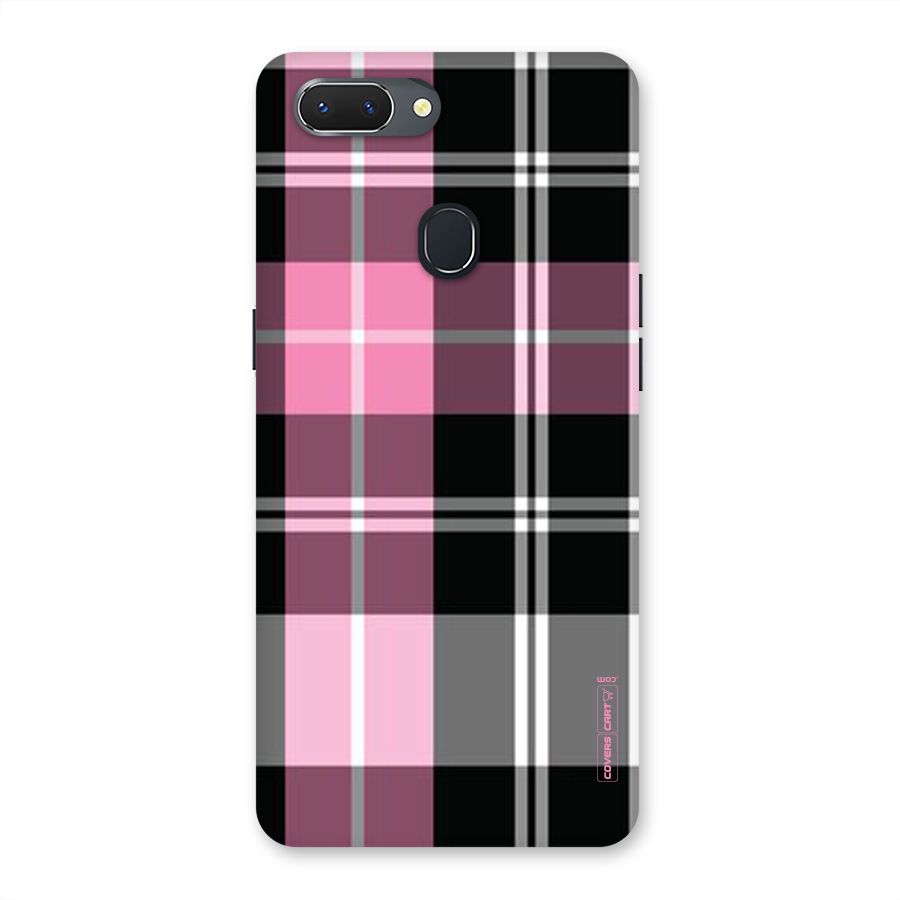 Pink Black Check Back Case for Oppo Realme 2