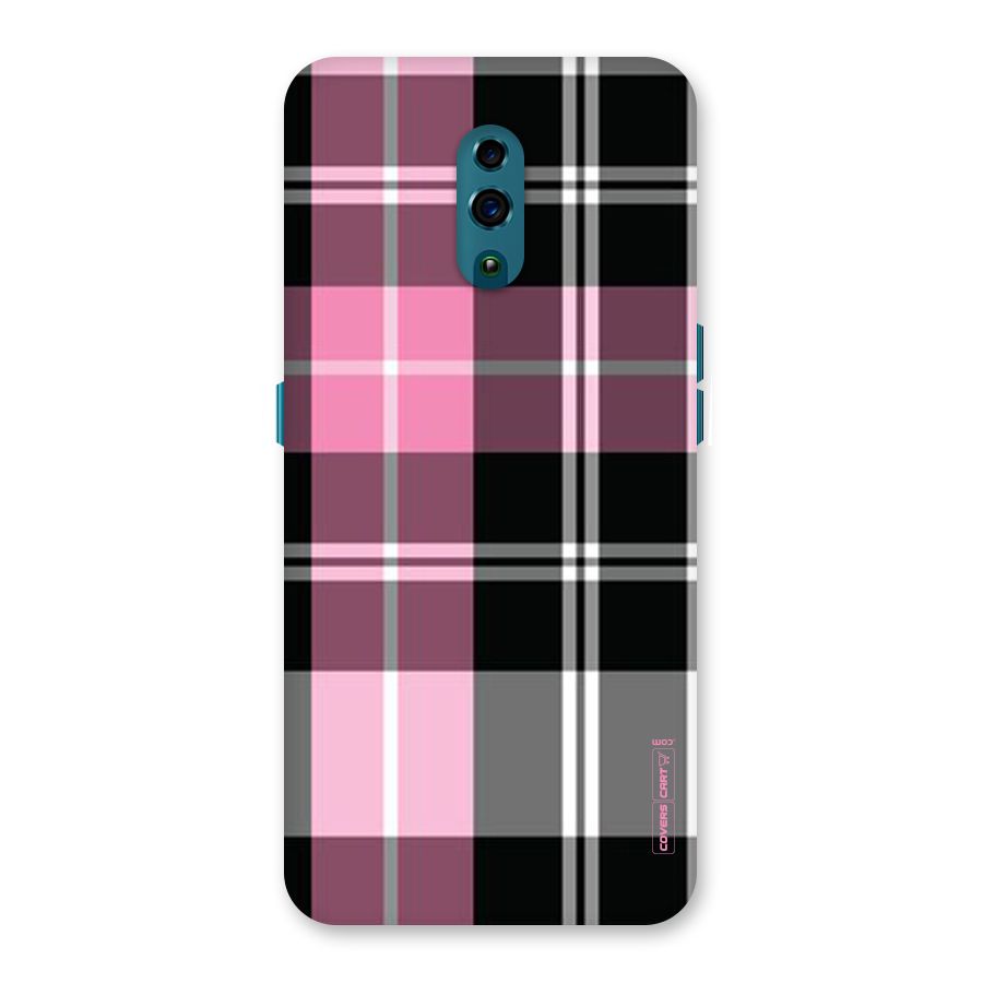 Pink Black Check Back Case for Oppo Reno