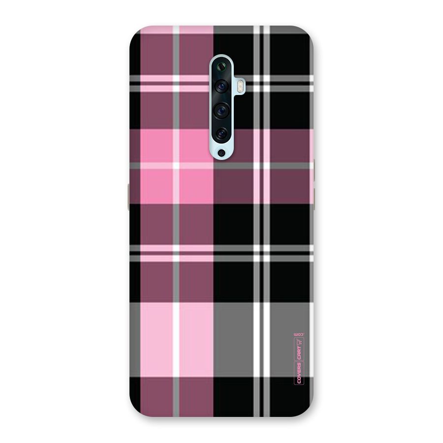 Pink Black Check Back Case for Oppo Reno2 Z