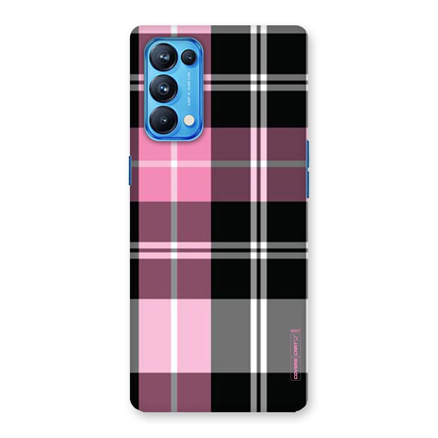 Pink Black Check Back Case for Oppo Reno5 Pro 5G