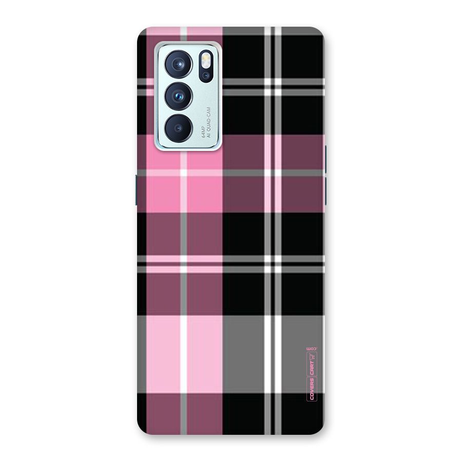 Pink Black Check Back Case for Oppo Reno6 Pro 5G
