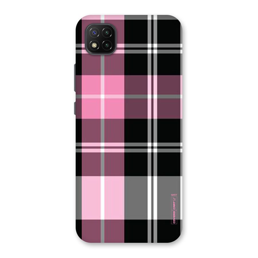 Pink Black Check Back Case for Poco C3