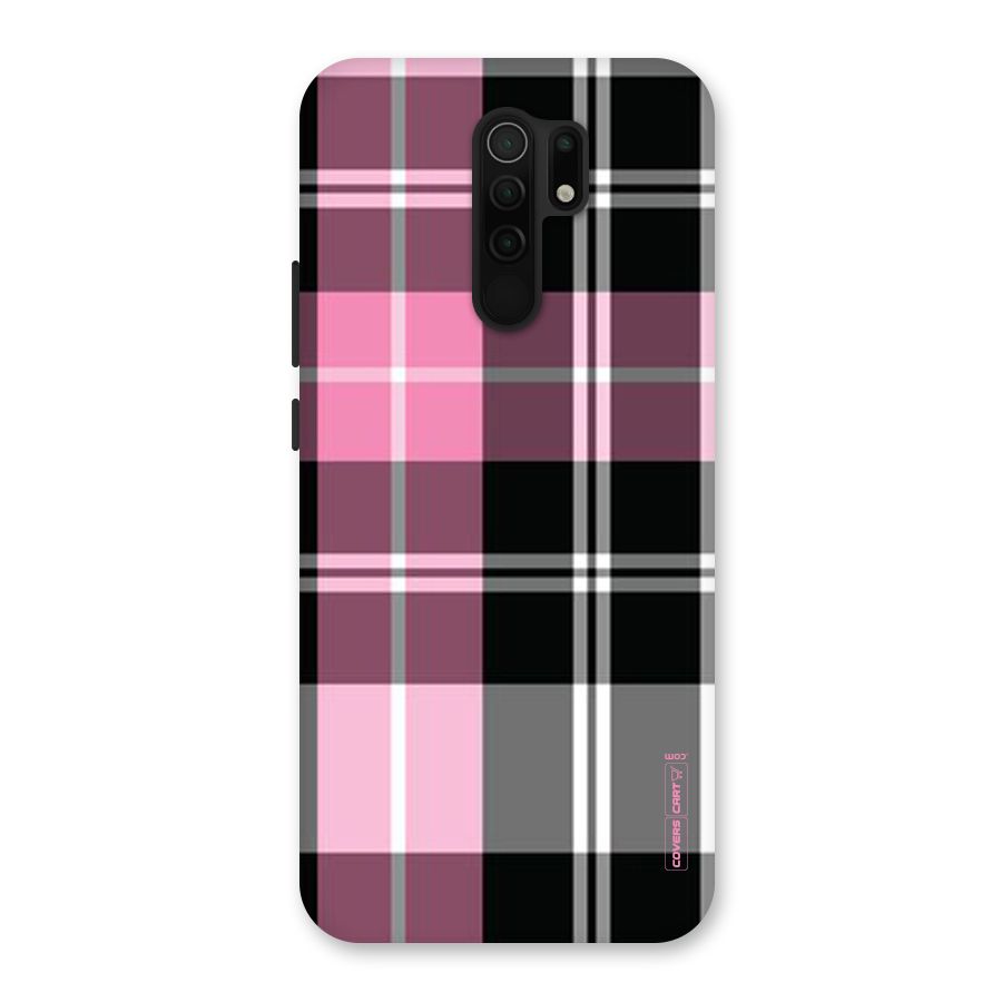 Pink Black Check Back Case for Poco M2