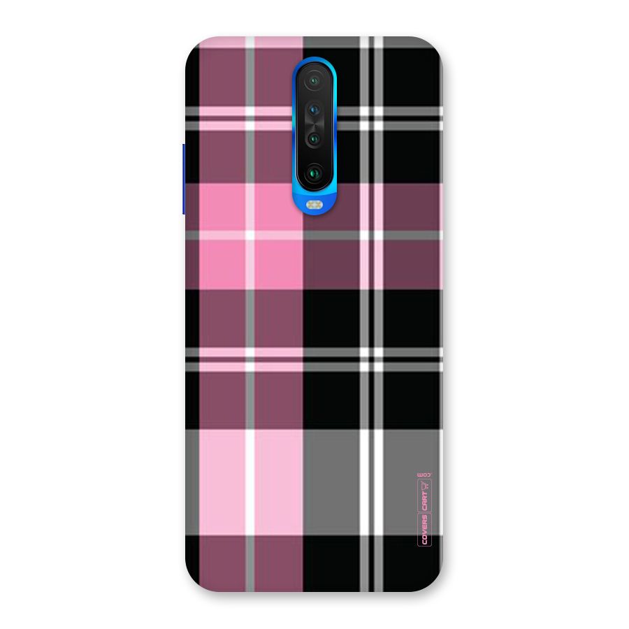 Pink Black Check Back Case for Poco X2