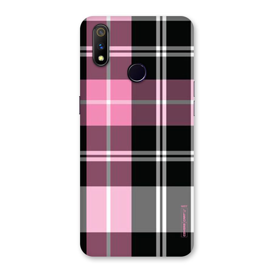 Pink Black Check Back Case for Realme 3 Pro