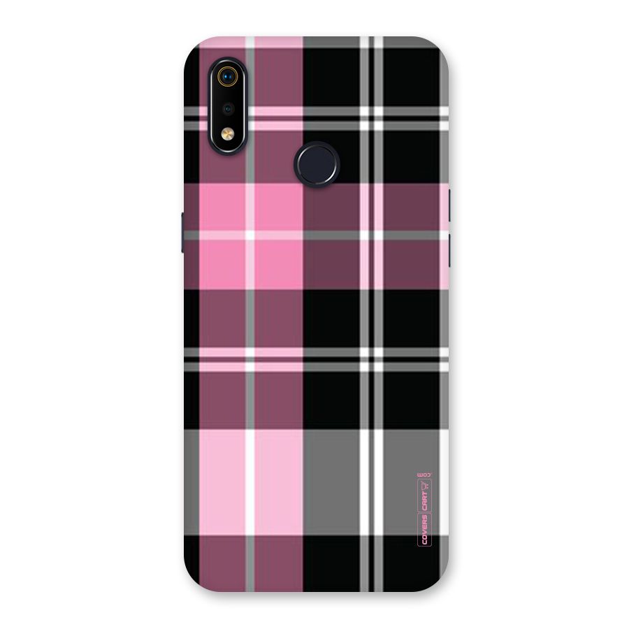 Pink Black Check Back Case for Realme 3i