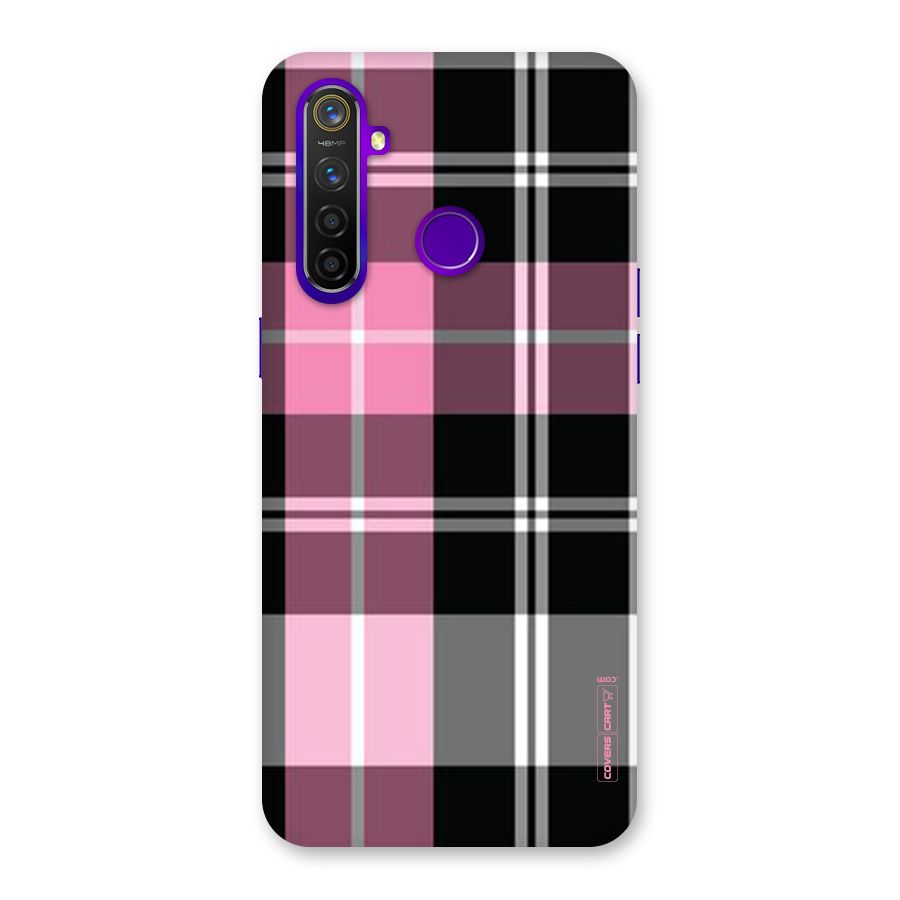 Pink Black Check Back Case for Realme 5 Pro