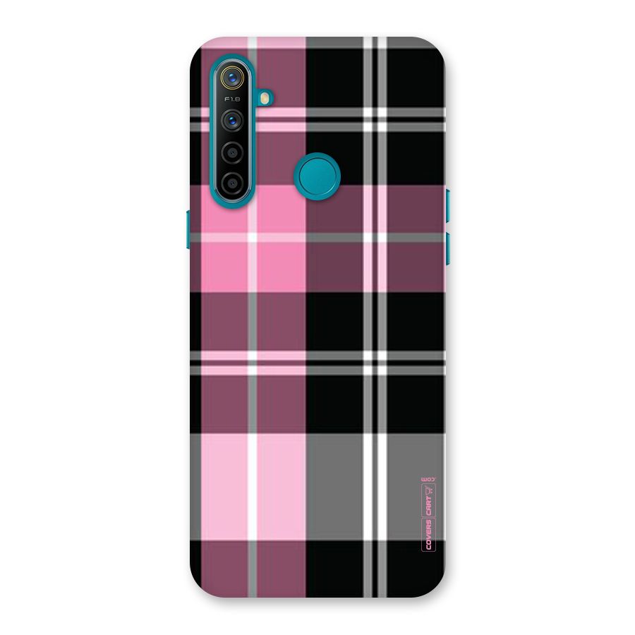 Pink Black Check Back Case for Realme 5i