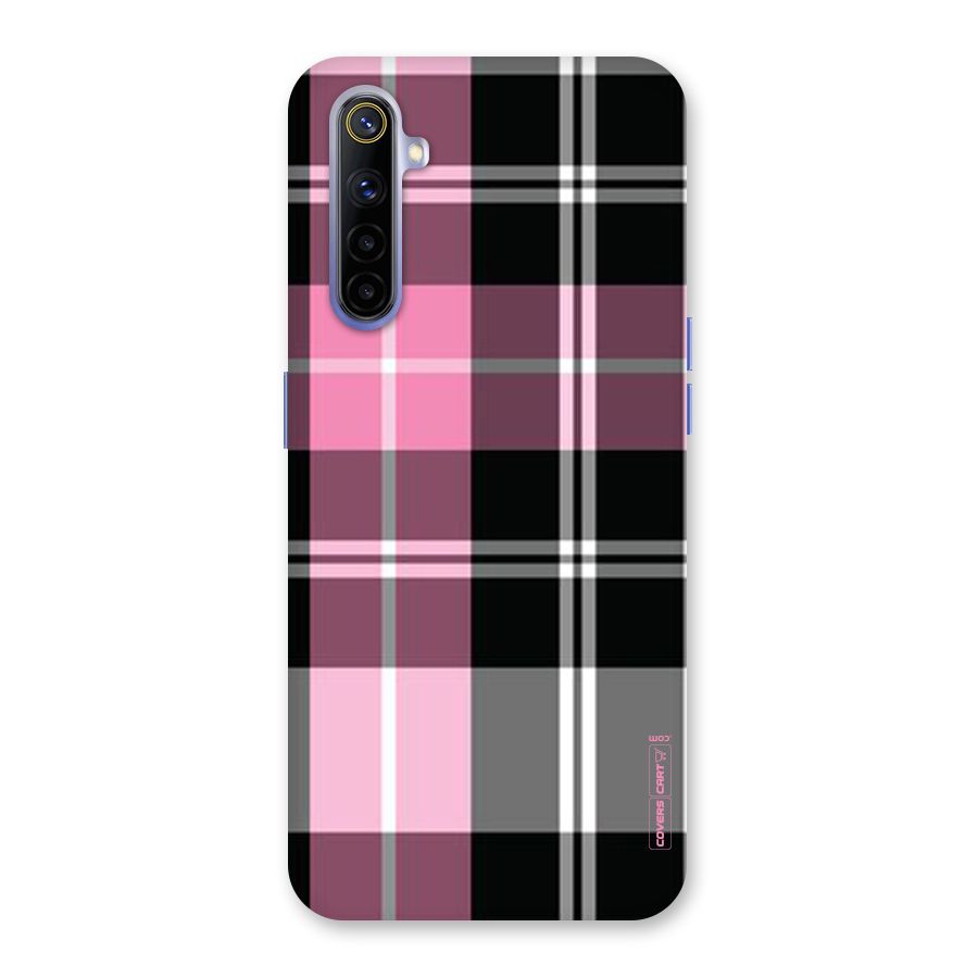 Pink Black Check Back Case for Realme 6