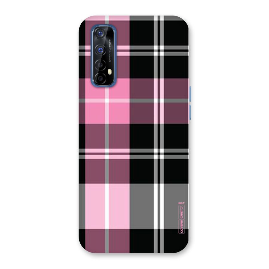 Pink Black Check Back Case for Realme 7