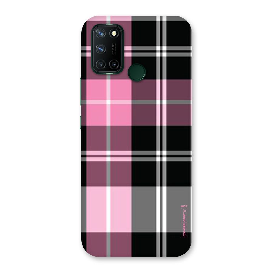 Pink Black Check Back Case for Realme 7i