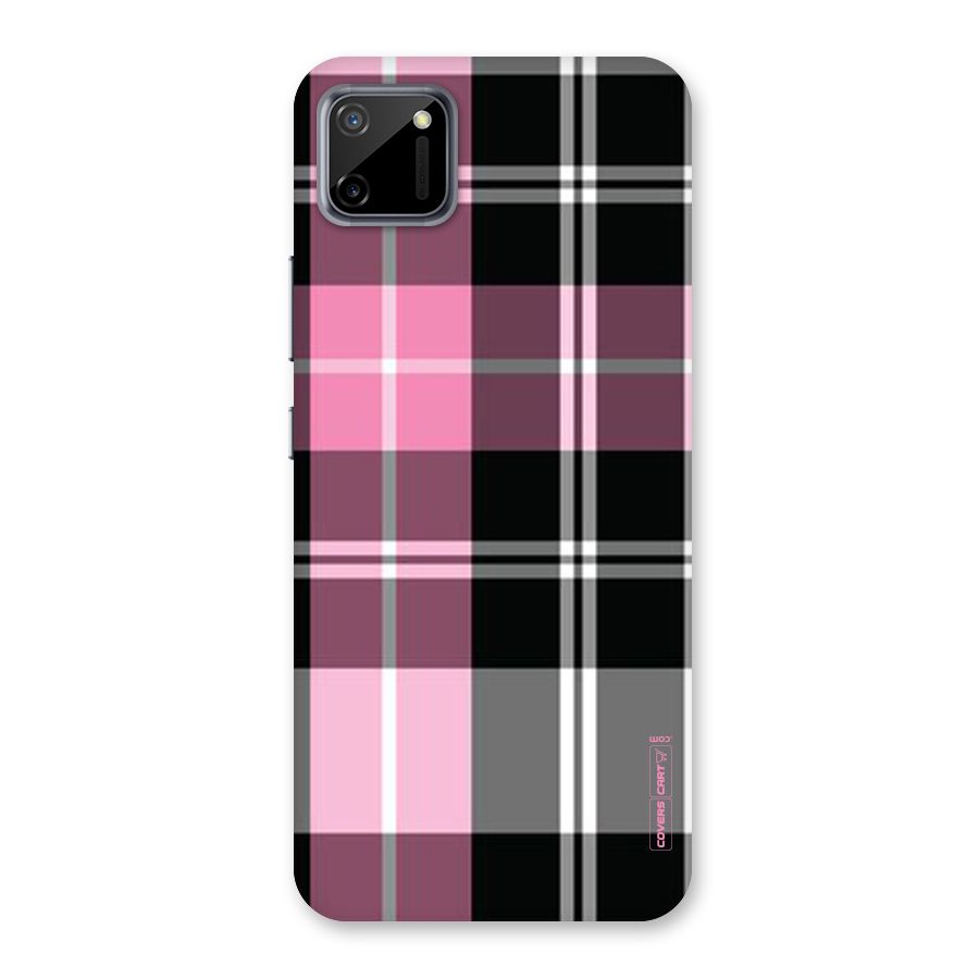 Pink Black Check Back Case for Realme C11