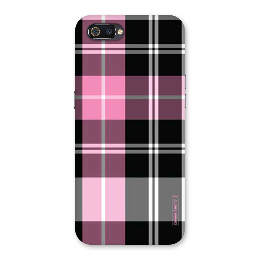 Pink Black Check Back Case for Realme C2