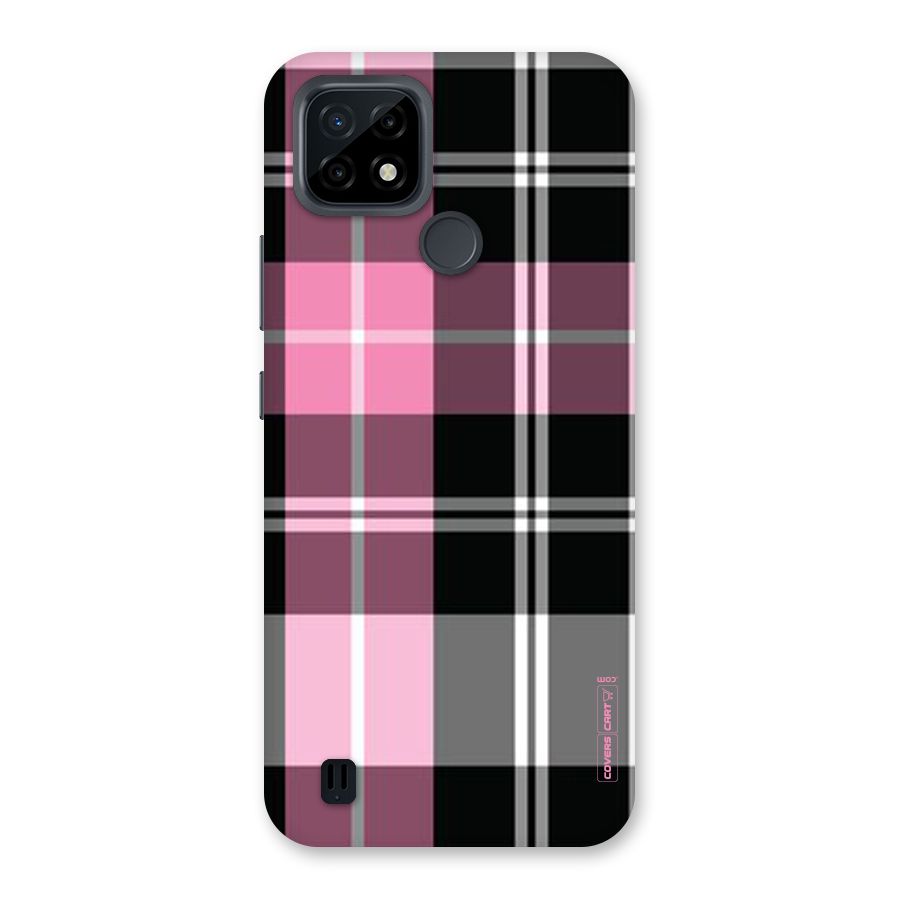Pink Black Check Back Case for Realme C21