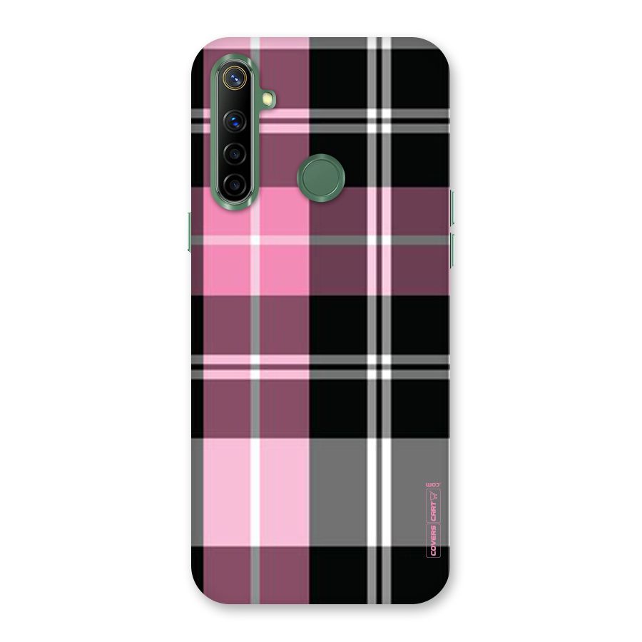 Pink Black Check Back Case for Realme Narzo 10