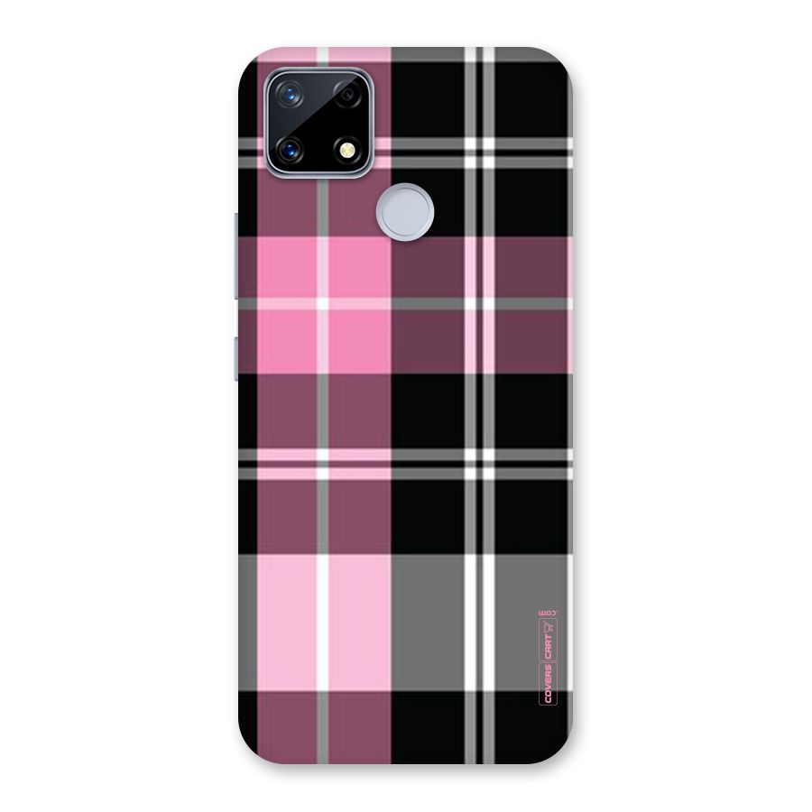 Pink Black Check Back Case for Realme Narzo 20