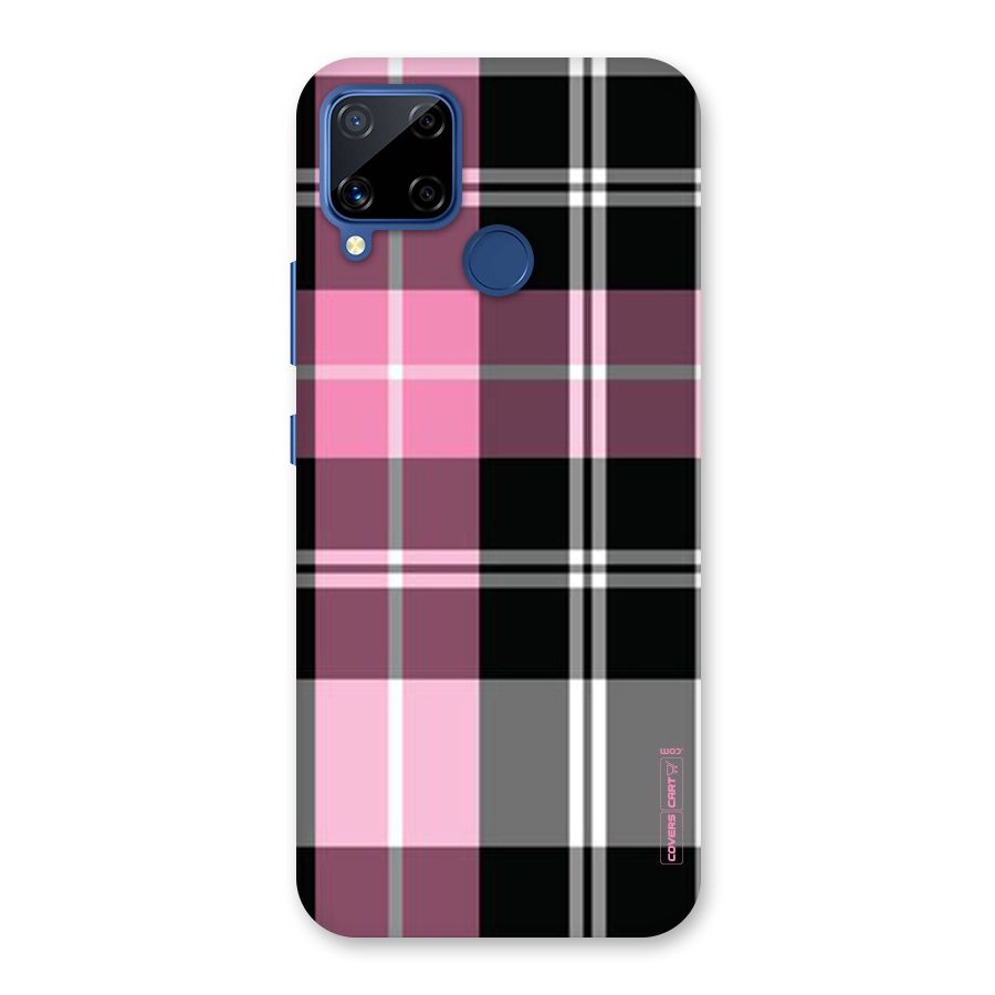 Pink Black Check Back Case for Realme Narzo 30A