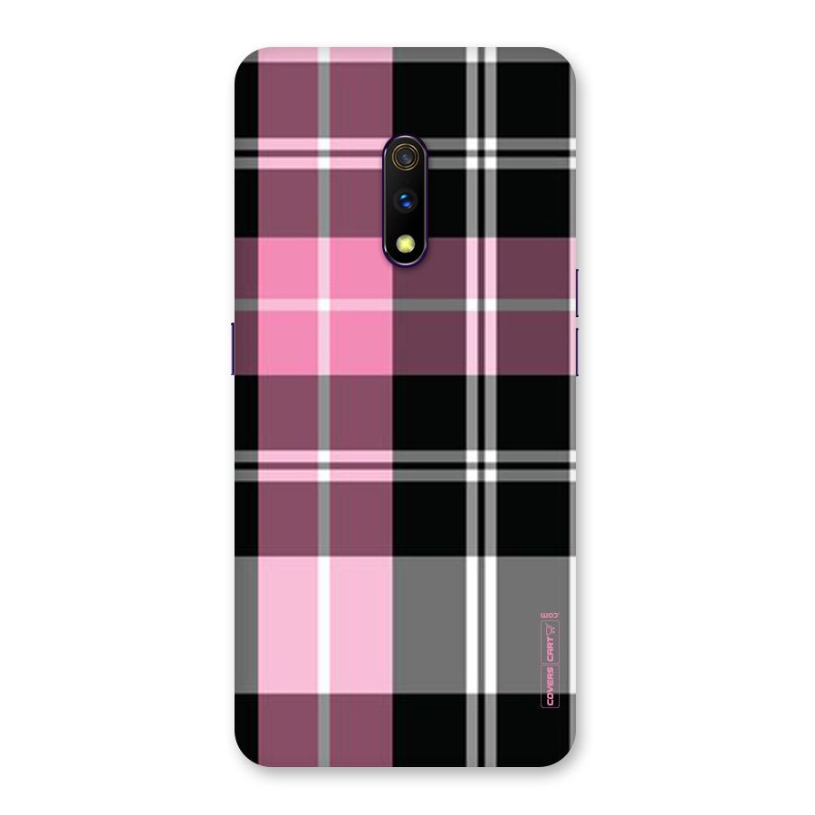 Pink Black Check Back Case for Realme X