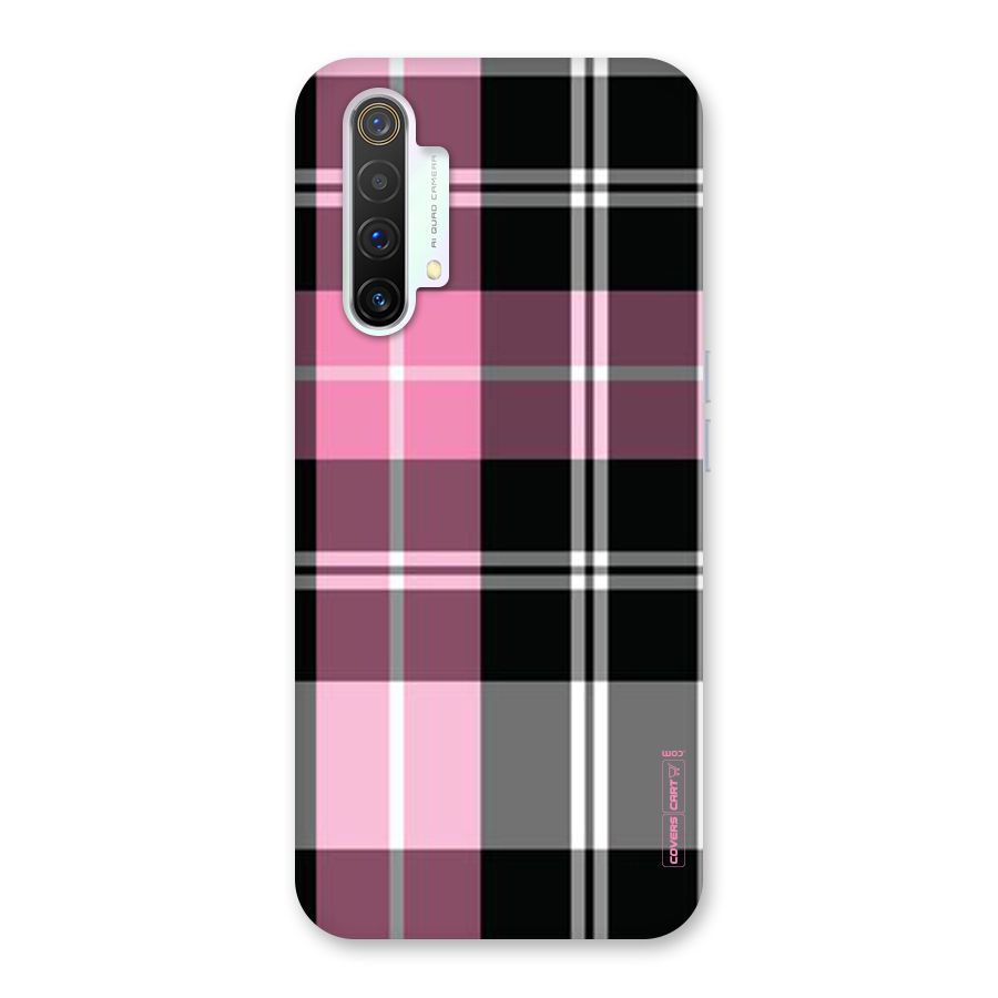 Pink Black Check Back Case for Realme X3
