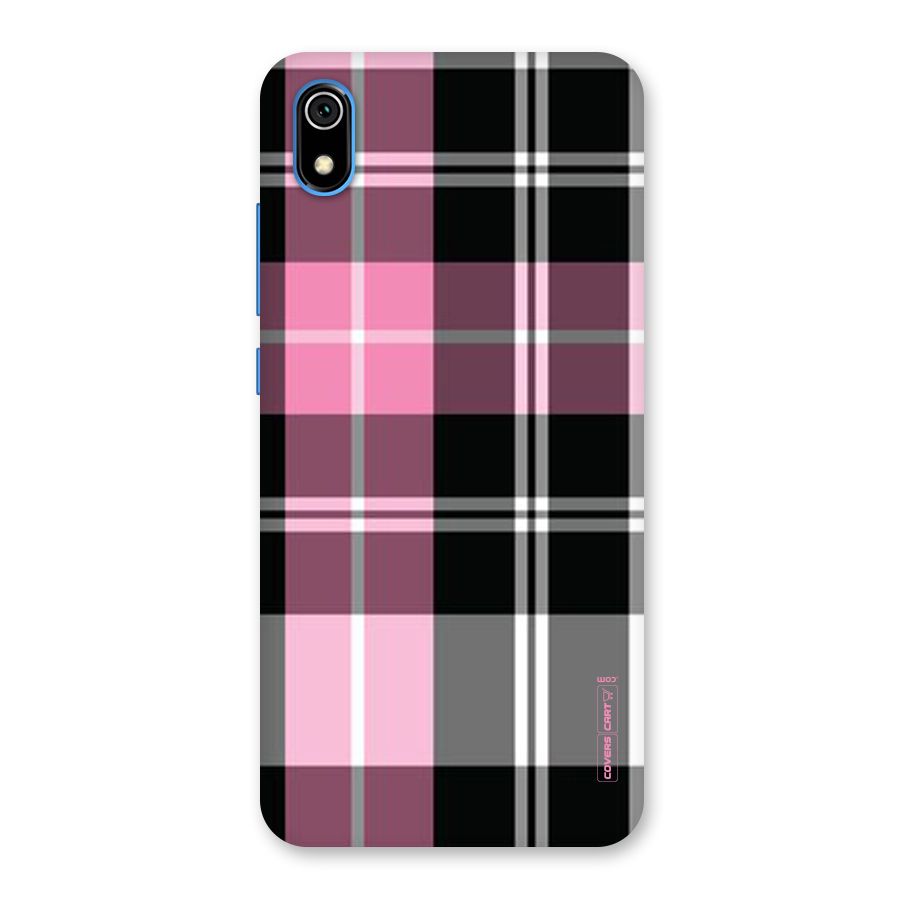 Pink Black Check Back Case for Redmi 7A