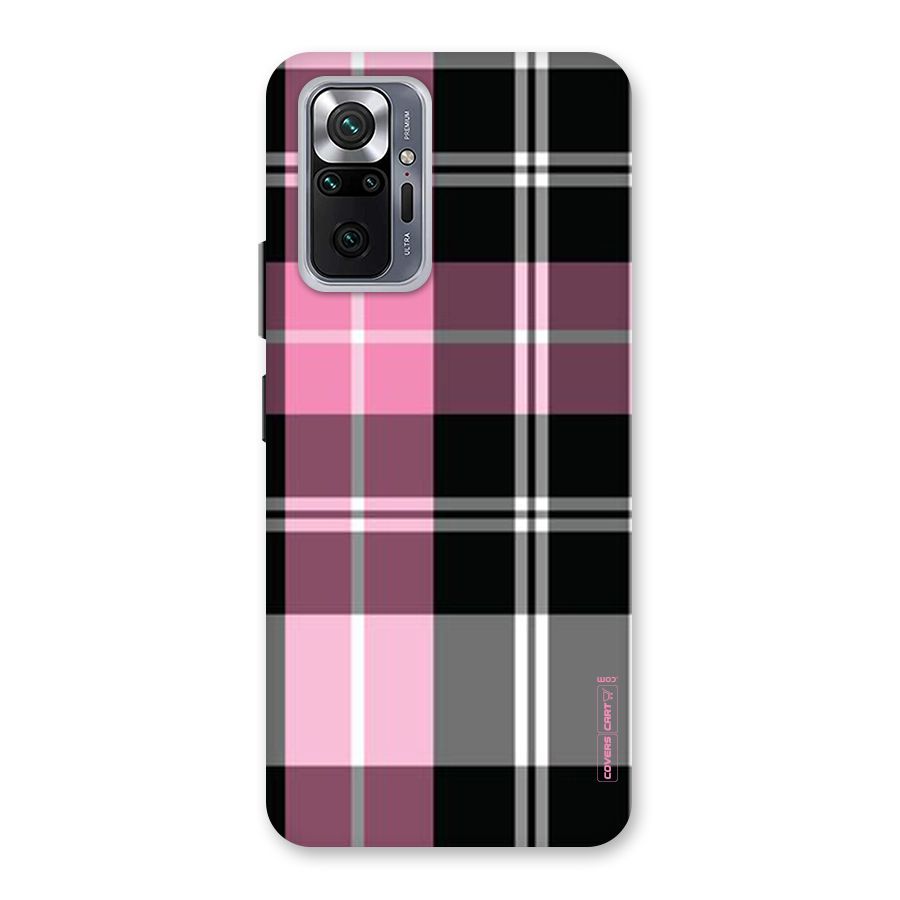 Pink Black Check Back Case for Redmi Note 10 Pro Max