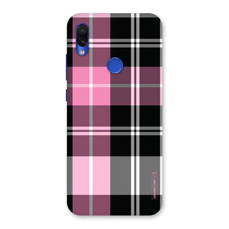 Pink Black Check Back Case for Redmi Note 7S