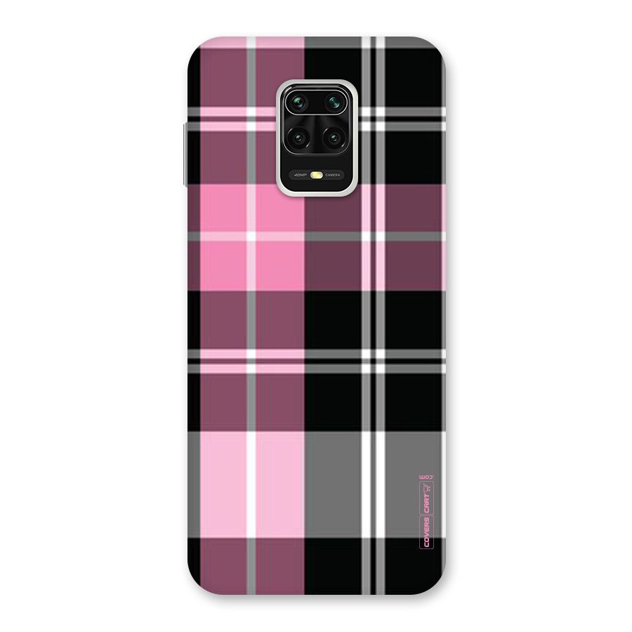 Pink Black Check Back Case for Redmi Note 9 Pro
