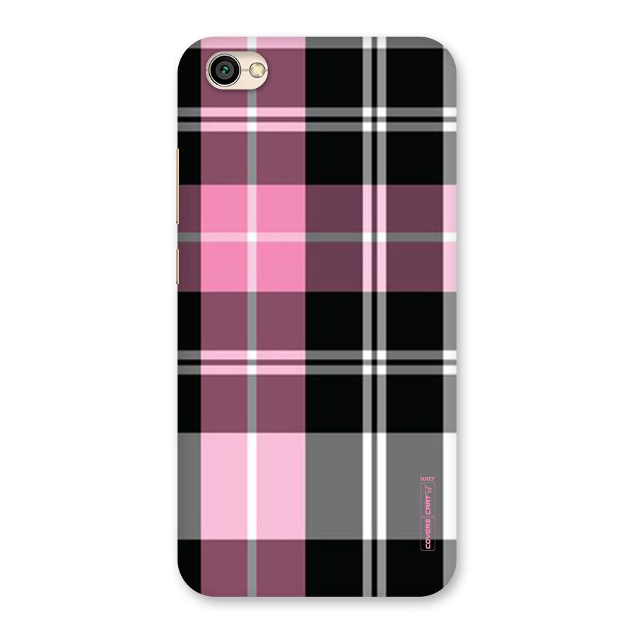Pink Black Check Back Case for Redmi Y1 Lite