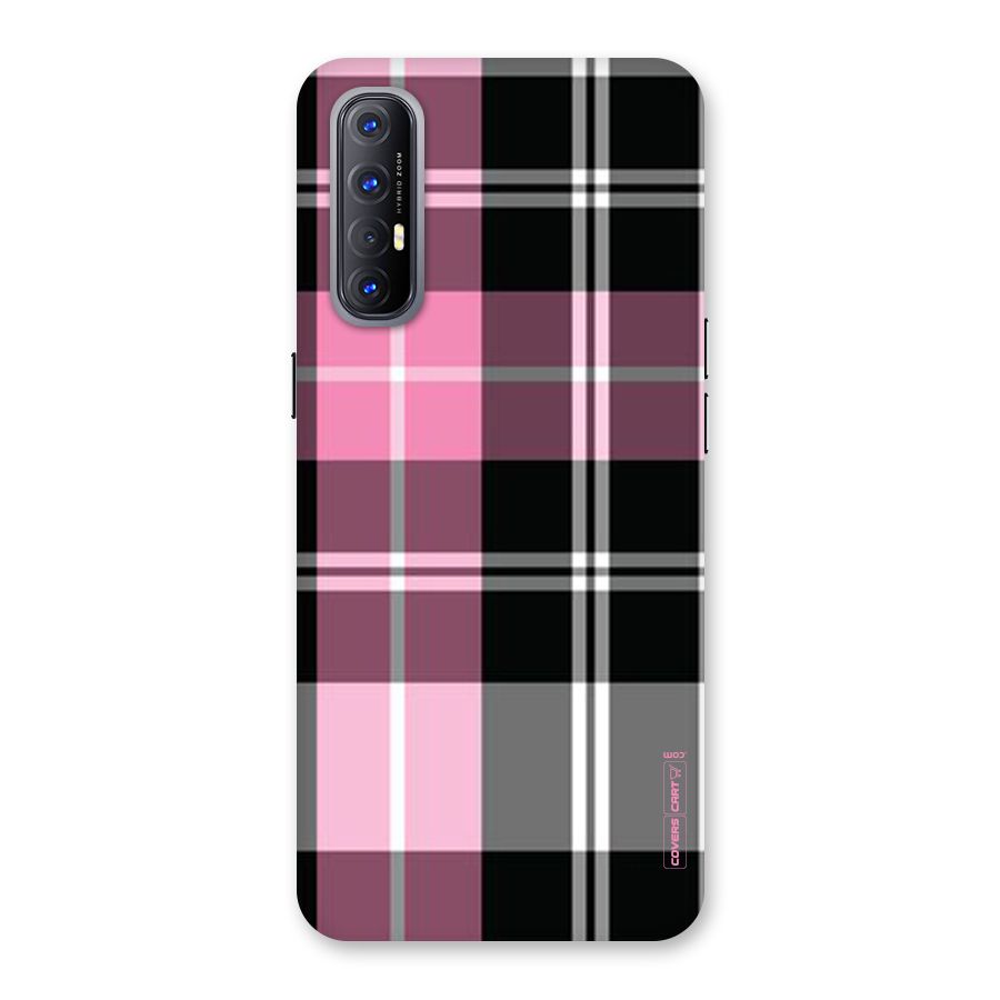 Pink Black Check Back Case for Reno3 Pro