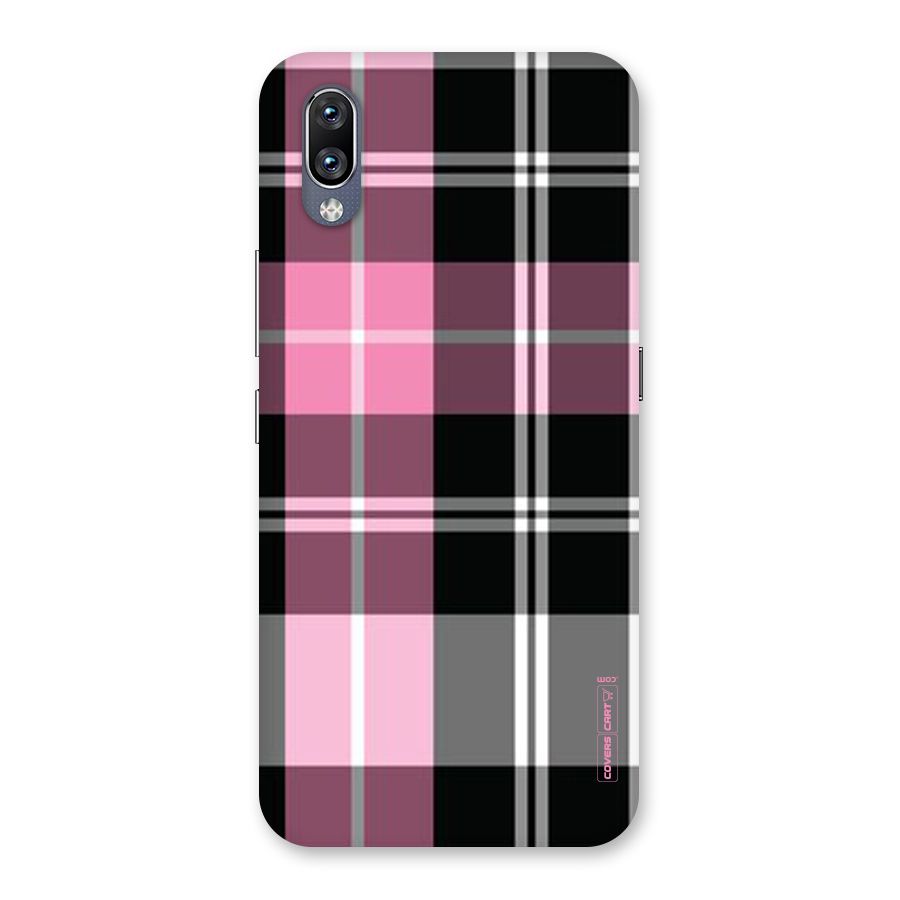 Pink Black Check Back Case for Vivo NEX
