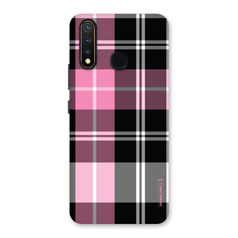 Pink Black Check Back Case for Vivo U20