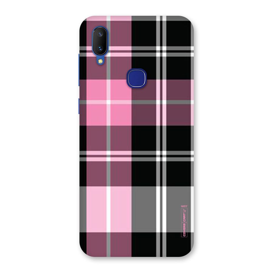 Pink Black Check Back Case for Vivo V11