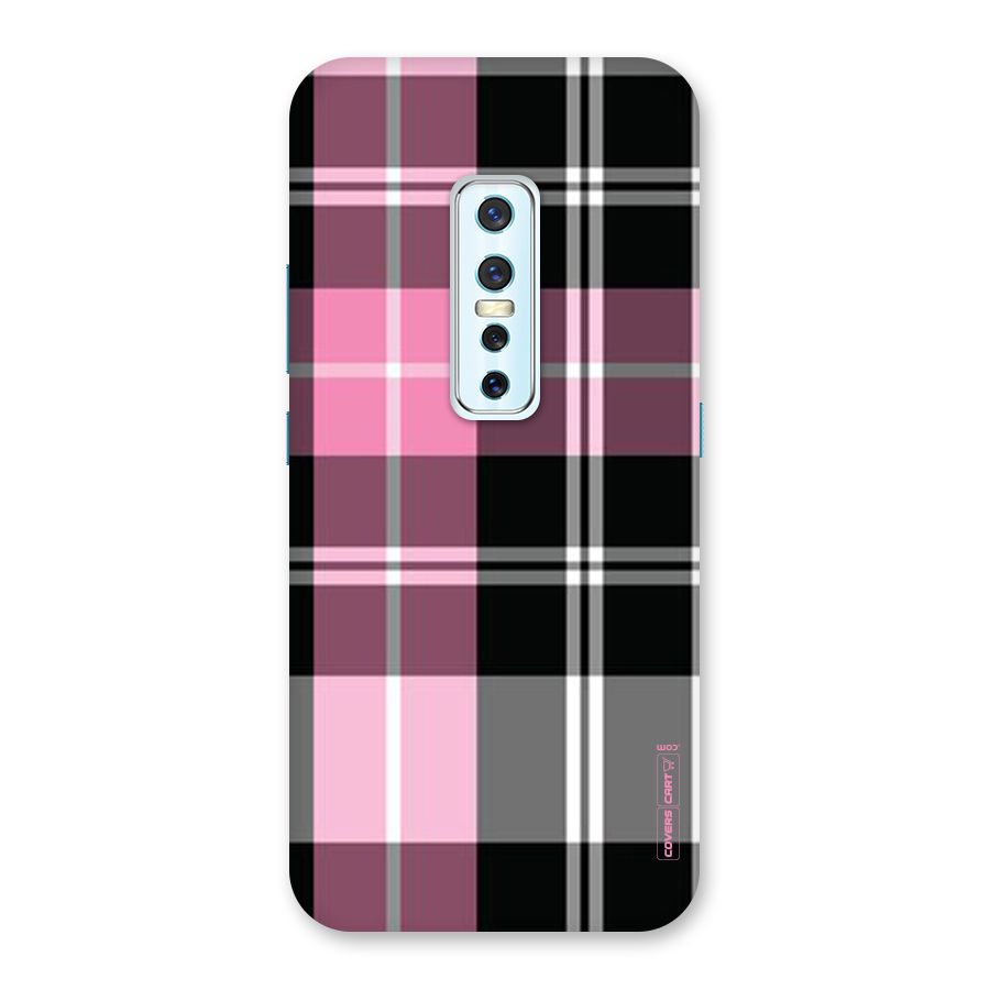 Pink Black Check Back Case for Vivo V17 Pro