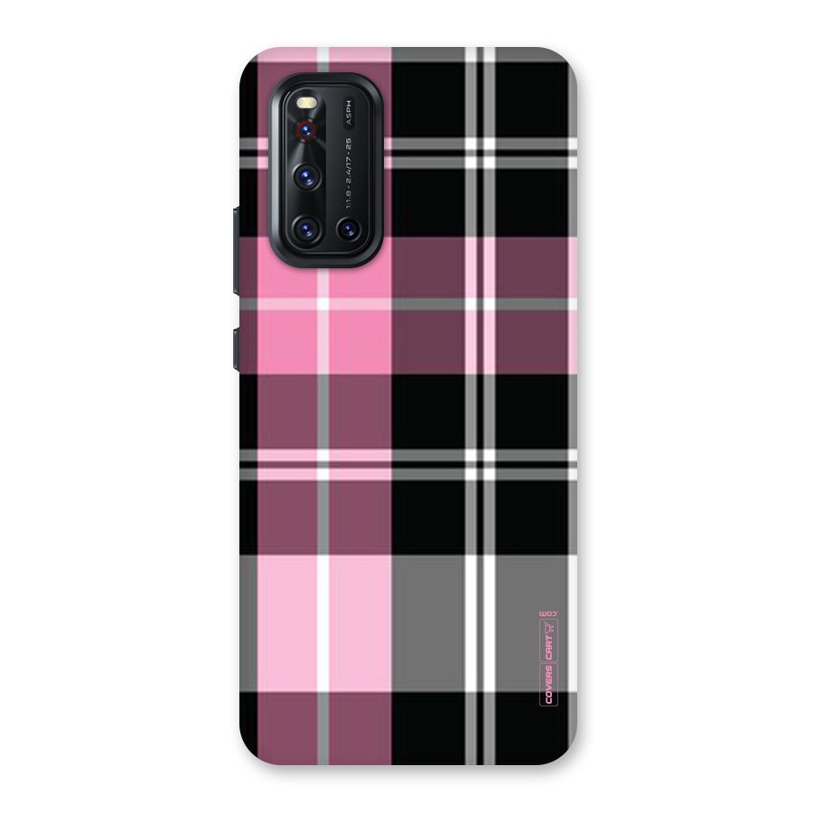 Pink Black Check Back Case for Vivo V19